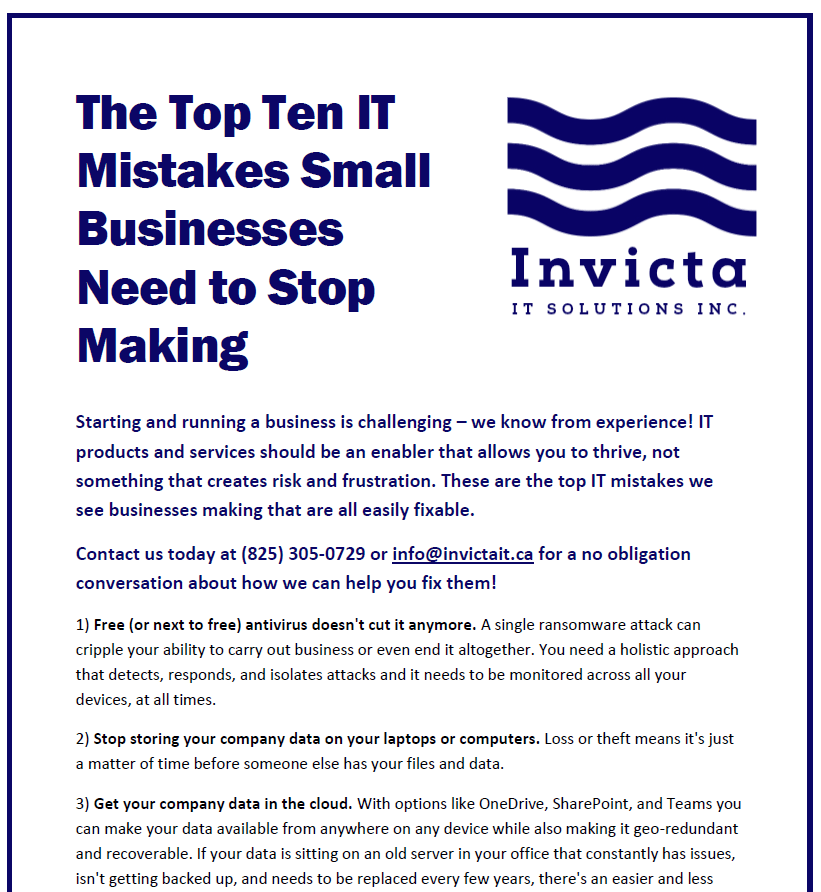 Top 10 IT Mistakes Businesses Need to Stop Making