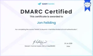 DMARC Certificate from EasyDMARC