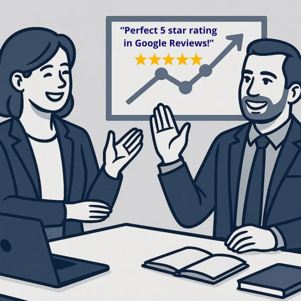 We have a perfect 5 star rating in Google reviews